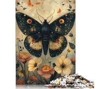 Puzzles 1000 Pieces Vintage Mystical Moth Jigsaw Puzzle Boys And Girls Difficulty Puzzle Educational Toy Games Family Decoration 1000pcs (75x50cm)