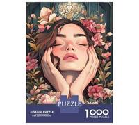 Puzzles 1000 Pièces Woman Surrounded by Flowers Puzzle Adulte, Jeu De Réflexion, Analyse Et Logique, Cadeaux De Noël Et D'anniversaire 38x26cm/1000pcs
