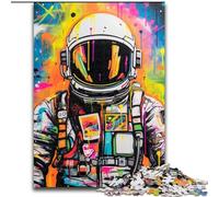 Puzzles 1000Pieces for Adults Astronaut Graffiti Jigsaw Puzzles for Adults 1000Piece Challenging Brain Teaser for Teenagers, Perfect for Home Decor Or Gift (Size 26x38 cm)