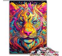 Puzzles 1000Pieces for Adults Psychedelic Art Tiger Jigsaw Puzzles for Adults 1000Piece Challenging Brain Teaser for Teenagers, Perfect for Home Decor Or Gift (Size 26x38 cm)