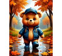 Puzzles 120 Pieces for Adults Autumn Bear, Puzzle Games for Adults, Educational Game Decompression, Puzzle for Adult 120 Home Decors Family Challenge Toys for Men Women Elders Seniors
