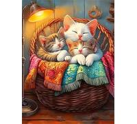 Puzzles 120 Pieces for Adults Colourful Jigsaw puzzles for adults, 120 Piece Challenging & Brainteasing Jigsaws Beautiful Decoration Puzzle, Theme:Basket Sleep Cat