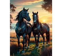 Puzzles 120 Pieces for Adults jigsaw puzzles for adults 120 Piece Educational Challenge Games Decoration puzzle - Landscape Field Horses