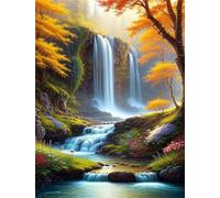 Puzzles 120 Pieces for Adults jigsaw puzzles for adults 120 Piece Educational Challenge Games Decoration puzzle - Autumn Woodland Waterfall