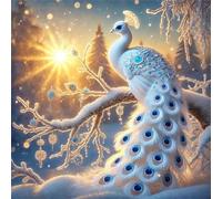Puzzles 120 pieces for Adults jigsaw puzzles for adults 120 Piece Educational Challenge Puzzle for adults,Educational Games Decoration puzzle Winter White Peacock