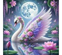Puzzles 120 pieces for Adults jigsaw puzzles for adults 120 Piece Educational Challenge Puzzle for adults,Educational Games Decoration puzzle Moon Lotus Swan