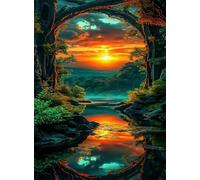 Puzzles 120 Pieces for Adults Sunset Natural Landscape, Puzzle Games for Adults, Educational Game Decompression, Puzzle for Adult 120 Home Decors Family Challenge Toys for Men Women Elders Seniors