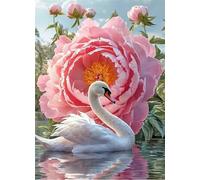 Puzzles 1200 Pieces for Adults,29.5x19.7 inch Jigsaw puzzles for adults Challenging Educational Games Home Decoration Puzzle Theme: Pink Peony Swan