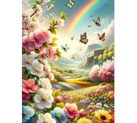 Puzzles 1200 Pieces for Adults Colourful Jigsaw puzzles for adults, 1200 Piece Challenging & Brainteasing Jigsaws Beautiful Decoration Puzzle, Theme:Rainbow Flower Canyon