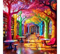 Puzzles 150 Pieces for Adults,25.6x25.6 Inch Jigsaw puzzles for adults Challenging Educational Games Home Decoration Puzzle Theme:Colorful Library