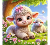 Puzzles 150 Pieces for Adults,25.6x25.6 Inch Jigsaw puzzles for adults Challenging Educational Games Home Decoration Puzzle Theme:Landscape Flowers Sheep