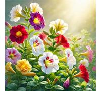 Puzzles 150 Pieces for Adults,25.6x25.6 Inch Jigsaw puzzles for adults Challenging Educational Games Home Decoration Puzzle Theme:Colored Trumpet Flowers