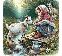 Puzzles 150 Pieces for Adults,25.6x25.6 Inch Jigsaw puzzles for adults Challenging Educational Games Home Decoration Puzzle Theme:Cute Girl Sheep