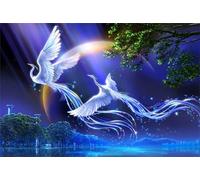Puzzles 1500 Pieces for Adults,34.3x22.4 inch Jigsaw puzzles for adults Challenging Educational Games Home Decoration Puzzle Theme: Moonlight Phoenix Scenery