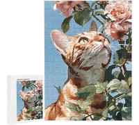 Puzzles 1500 Pieces for Adults jigsaw Puzzles for Adults 1500 Piece Jigsaw Challenging & Brainteasing Educationa Game for The Whole Gifts for Men, jigsaw Puzle Theme: Cat Flower87x57cm PjY1012 H-O