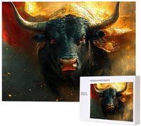 Puzzles 1500 Pieces for Adults jigsaw Puzzles for Adults 1500 Piece Pzzle Challenging & Brainteasing Educationa Game for The Whole Gifts for Men, jigsaw Pzzle Theme: ox black PjY724 7-H