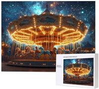 Puzzles 1500 Pieces for Adults jigsaw Puzzles for Adults 1500 Piece Pzzle Challenging & Brainteasing Educationa Game for The Whole Gifts for Men, jigsaw Pzzle Theme: Carousel yellow PjY58 I-3