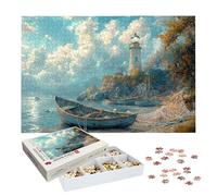 Puzzles 1500 Pieces for Adults, Landscape Jigsaw Puzzles for Adults 1500, Wooden Puzzle with Exquisite Packaging Box, Lighthouse Jigsaws for Family Educational Games, Gifts for Women and Man, -8152