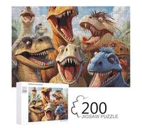 Puzzles 200 Pieces Dinosaurs Selfie Jigsaw Puzzles Personalized Picture Puzzle Photo Puzzle Wooden Puzzle for Adults Classic Jigsaw Puzzle for Family Wedding Birthday Valentine's Day Gifts