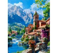 Puzzles 200 Pieces for Adults,13.8x9.8 inch Jigsaw puzzles for adults Challenging Educational Games Home Decoration Puzzle Theme: Rural Church Landscape