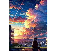Puzzles 200 Pieces for Adults Cat City Sunrise, Puzzle Games for Adults, Educational Game Decompression, Puzzle for Adult 200 Home Decors Family Challenge Toys for Men Women Elders Seniors