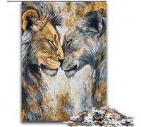 Puzzles 2000 Pieces for Adults Abstract Lion Painting Challenging To Complete But Fun And Humorous with Matching Poster And Trivia Sheet 70x100cm