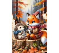 Puzzles 2000 Pieces for Adults Autumn Hedgehog Foxes, Puzzle Games for Adults, Educational Game Decompression, Puzzle for Adult 2000 Home Decors Family Challenge Toys for Men Women Elders Seniors