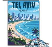 Puzzles 2000 Pieces for Adults Israel Tel Aviv Travel, Decompressing Intellectual Educational Toy Is Ideal As Gifts for The Whole Family 70x100cm