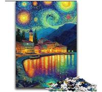Puzzles 2000 Pieces for Adults Italy Under The Night Sky Challenging To Complete But Fun And Humorous with Matching Poster And Trivia Sheet 70x100cm
