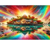 Puzzles 2000 Pieces For Adults jigsaw puzzles for adults Classic Educational Challenging Games Toys Family Decoration Puzzle - Colorful Island Villa