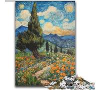 Puzzles 2000 Pieces for Adults Mountain Painting by Van Gogh Educational Family Game with Fully Interlocking Randomly Shaped Pieces 70x100cm