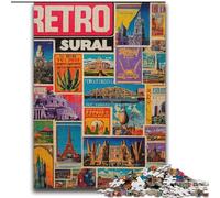 Puzzles 2000 Pieces for Adults Paris Stamp Collage for And from 14 Years And over Hands-on Game Christmas Game Gifts 70x100cm