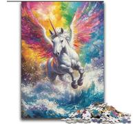 Puzzles 2000 Pieces for Adults Rainbow Unicorn Family Game Stress Reliever Difficult Challenge Suitable for Couples 70x100cm