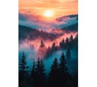 Puzzles 2000 Pieces for Adults Sunrise Mist Jungle, Puzzle Games for Adults, Educational Game Decompression, Puzzle for Adult 2000 Home Decors Family Challenge Toys for Men Women Elders Seniors