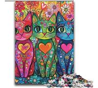 Puzzles 2000 Pieces for Adults Three Cute Adorable Cats for And from 14 Years And over Hands-on Game Christmas Game Gifts 70x100cm