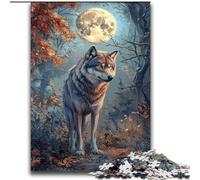 Puzzles 2000 Pieces for Adults Wolf Under The Moon Challenging To Complete But Fun And Humorous with Matching Poster And Trivia Sheet 70x100cm