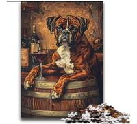 Puzzles 2000 Pieces for Teenagers Boxer Dog Drinking Decompressing Intellectual Educational Toy Perfect Decoration 70x100cm