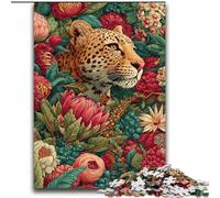 Puzzles 2000 Pieces for Teenagers Golden Leopard in The Flowers Educational Toys Unique Home Decor And Gifts for And Age 14 Years Up 70x100cm