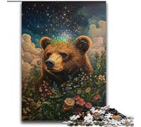 Puzzles 2000 Pieces for Teenagers Rose Brown Bear Suitable for Ages 14 And Up Challenging Game Great Gift for Gaming 70x100cm