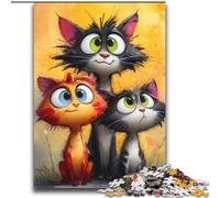 Puzzles 2000 Pieces for Teenagers Three Cats Educational Games Home Decoration Artists Collection, Fine Art 70x100cm