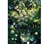 Puzzles 30 Pieces for Adults Colourful Jigsaw puzzles for adults, 30 Piece Challenging & Brainteasing Jigsaws Beautiful Decoration Puzzle, Theme:Vase White Flowers