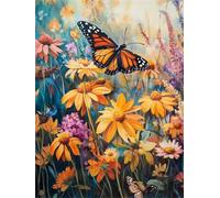 Puzzles 30 Pieces for Adults Colourful Jigsaw puzzles for adults, 30 Piece Challenging & Brainteasing Jigsaws Beautiful Decoration Puzzle, Theme:Daisy Grass Butterfly