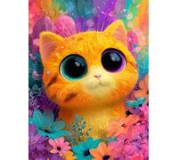 Puzzles 30 Pieces for Adults Colourful Jigsaw puzzles for adults, 30 Piece Challenging & Brainteasing Jigsaws Beautiful Decoration Puzzle, Theme:Cute Cat Rainbow