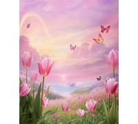 Puzzles 30 Pieces for Adults Colourful Jigsaw puzzles for adults, 30 Piece Challenging & Brainteasing Jigsaws Beautiful Decoration Puzzle, Theme:Pink Wonderland Tulips