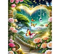 Puzzles 30 Pieces for Adults jigsaw puzzles for adults 30 Piece Educational Challenge Games Decoration puzzle - Rose Staircase Butterfly