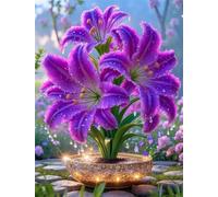 Puzzles 30 Pieces for Adults jigsaw puzzles for adults 30 Piece Educational Challenge Games Decoration puzzle - Purple Lily Flowers