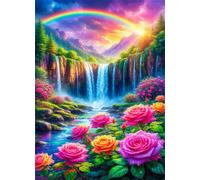 Puzzles 30 Pieces For Adults jigsaw puzzles for adults Classic Educational Challenging Games Toys Family Decoration Puzzle - Rainbow Waterfall Roses