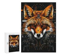 Puzzles 300 PCS Cyber Fox Tech Art Print Puzzles Für Teenager Stressabbau Pädagogische Herausforderung Einzigartige Geburtstags- Und Geschenkideen 300 PCS