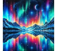 Puzzles 300 Pieces for Adults,13.8x13.8 Inch Jigsaw puzzles for adults Challenging Educational Games Home Decoration Puzzle Theme:Colorful Aurora Reflections