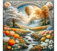 Puzzles 300 Pieces for Adults,13.8x13.8 Inch Jigsaw puzzles for adults Challenging Educational Games Home Decoration Puzzle Theme:Tree River Flowers